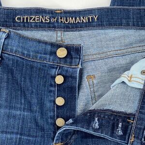 Citizens of Humanity Mens 31(34) Blue Straight Leg Button Fly Jeans 1226B-132